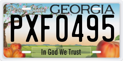 GA license plate PXF0495