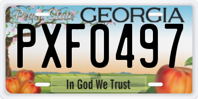 GA license plate PXF0497