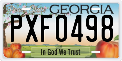 GA license plate PXF0498