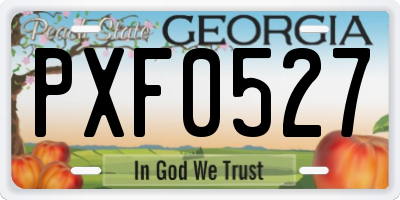 GA license plate PXF0527