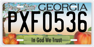 GA license plate PXF0536