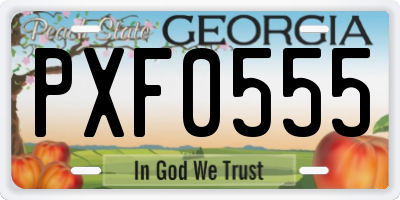GA license plate PXF0555