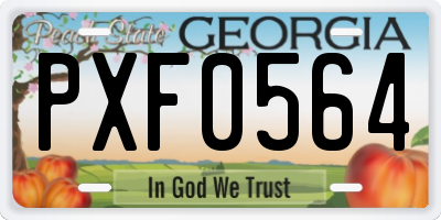 GA license plate PXF0564
