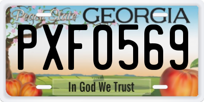 GA license plate PXF0569