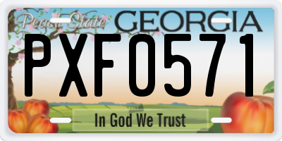 GA license plate PXF0571