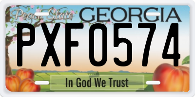 GA license plate PXF0574