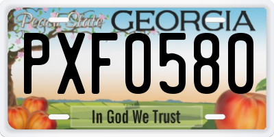 GA license plate PXF0580