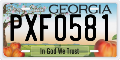 GA license plate PXF0581