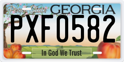 GA license plate PXF0582