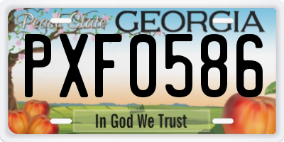 GA license plate PXF0586