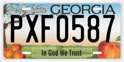 GA license plate PXF0587