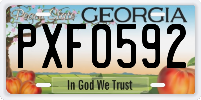 GA license plate PXF0592