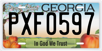 GA license plate PXF0597