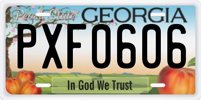 GA license plate PXF0606