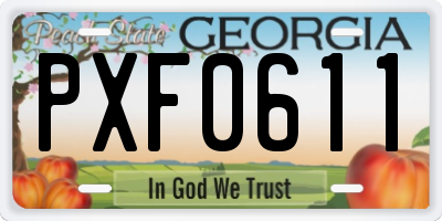 GA license plate PXF0611
