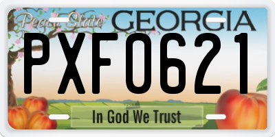 GA license plate PXF0621