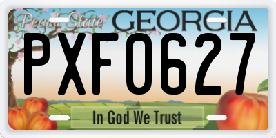 GA license plate PXF0627
