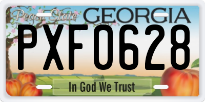 GA license plate PXF0628