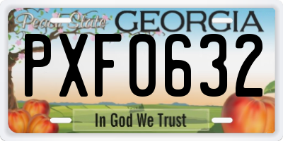 GA license plate PXF0632