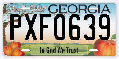 GA license plate PXF0639