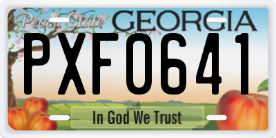 GA license plate PXF0641