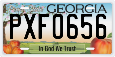 GA license plate PXF0656