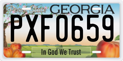 GA license plate PXF0659