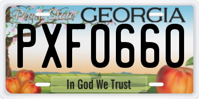 GA license plate PXF0660
