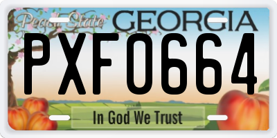 GA license plate PXF0664