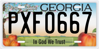 GA license plate PXF0667