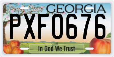 GA license plate PXF0676