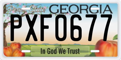 GA license plate PXF0677