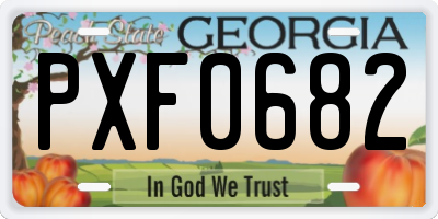 GA license plate PXF0682