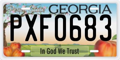 GA license plate PXF0683