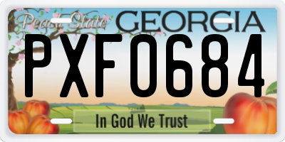 GA license plate PXF0684