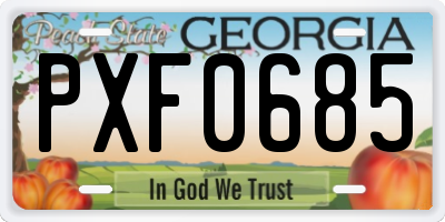 GA license plate PXF0685