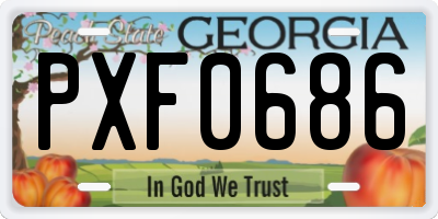 GA license plate PXF0686