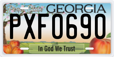 GA license plate PXF0690