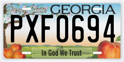 GA license plate PXF0694