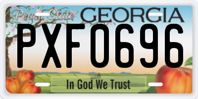 GA license plate PXF0696