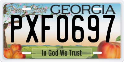 GA license plate PXF0697