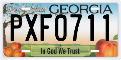 GA license plate PXF0711