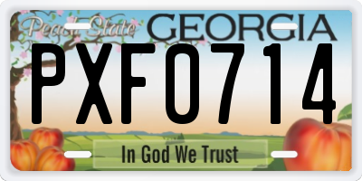 GA license plate PXF0714