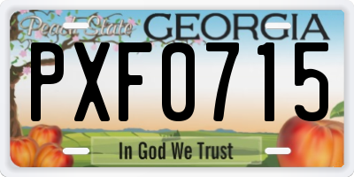 GA license plate PXF0715
