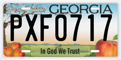 GA license plate PXF0717
