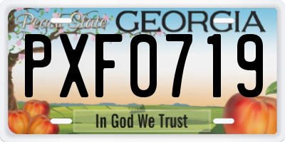 GA license plate PXF0719