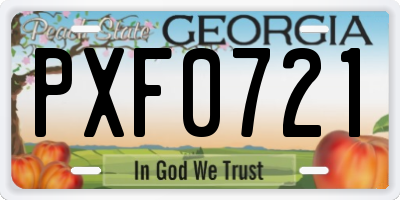 GA license plate PXF0721