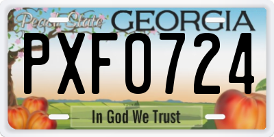 GA license plate PXF0724