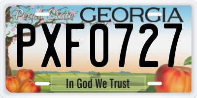 GA license plate PXF0727