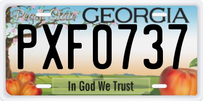 GA license plate PXF0737